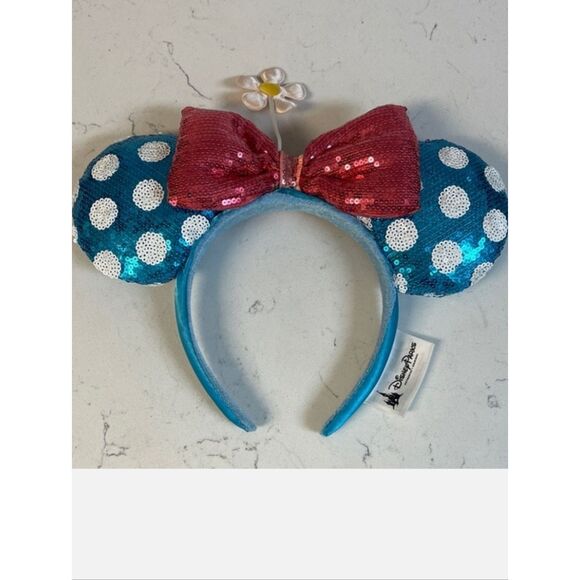 Disney Minnie Mouse Sequin Polka Dot Ears Headband Pink Bow Retired Collectible main image 5